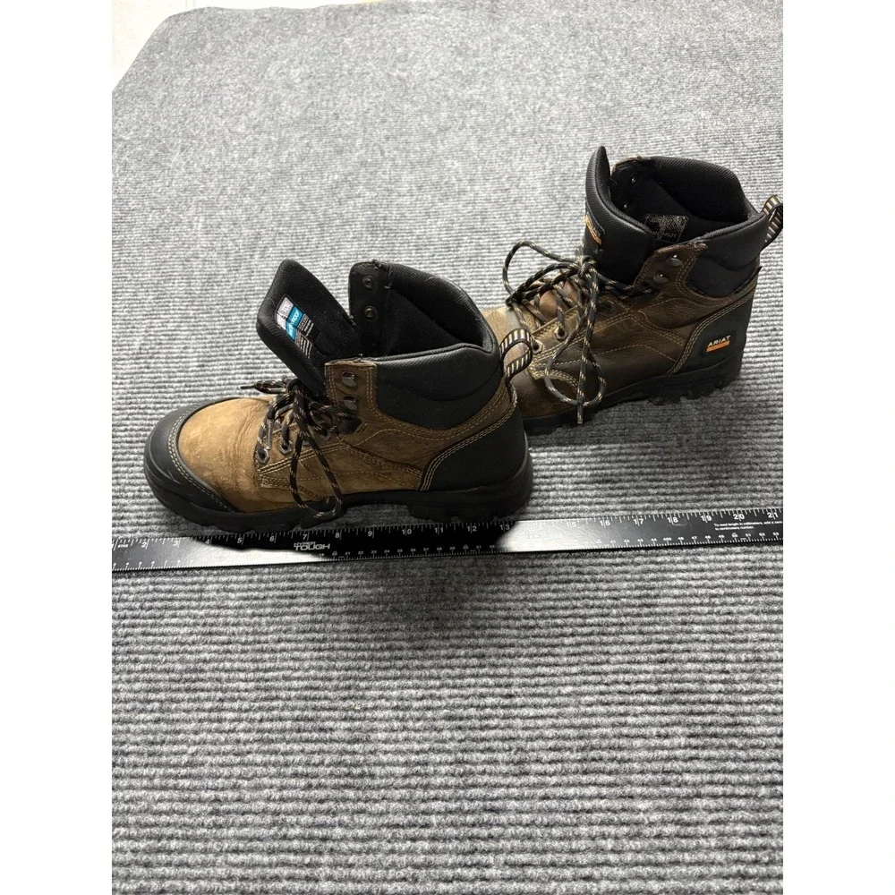 Ariat Work Boots Mens 10.5 D Steel Toe Waterproof Brown Leather 10034673